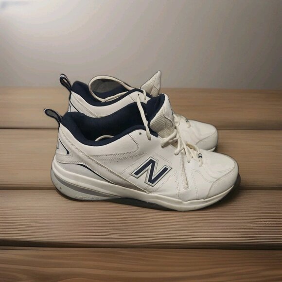 Size 13 - New Balance 619v1 White Navy Sneakers Shoes Walking 4E - Picture 1 of 8